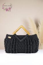 👜 Popcorn Beaded Bag – Wooden Handle