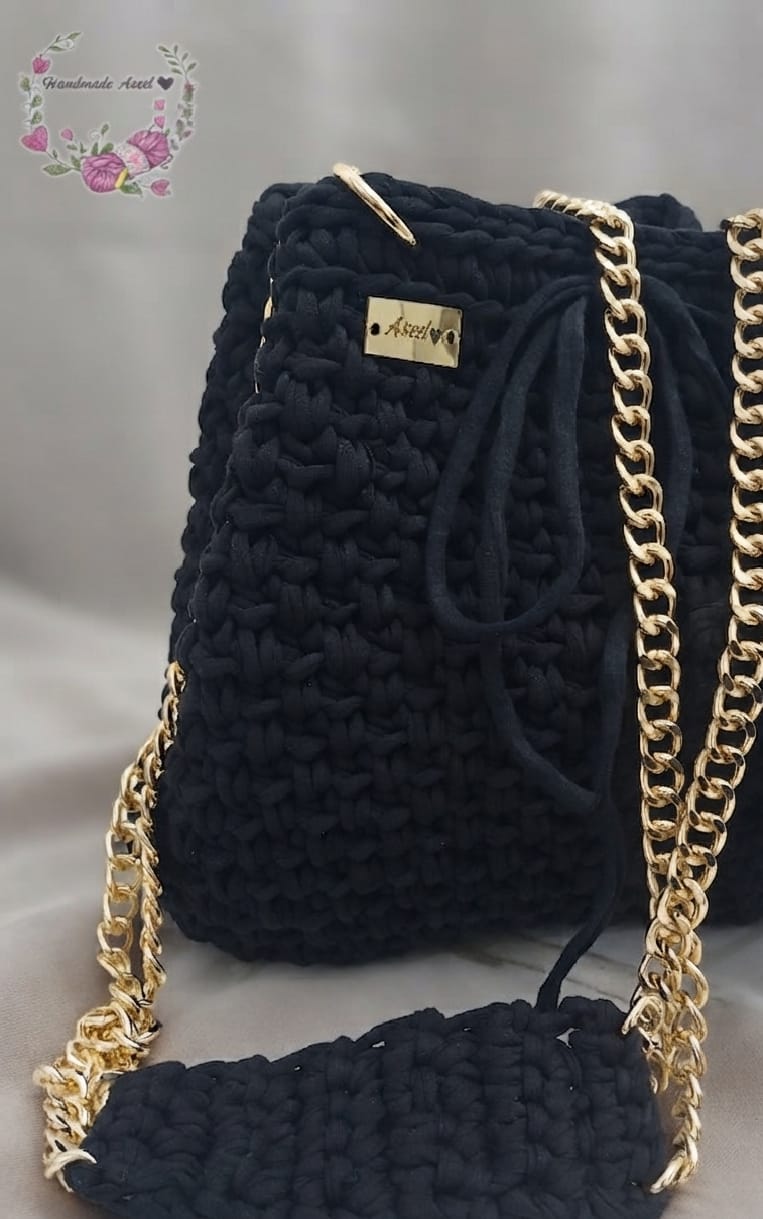WhatsApp Image 2026-08-23 at 6.23.05 PM Women's Crochet Bag with Leather Base | Handmade Crochet Bag - Image 1